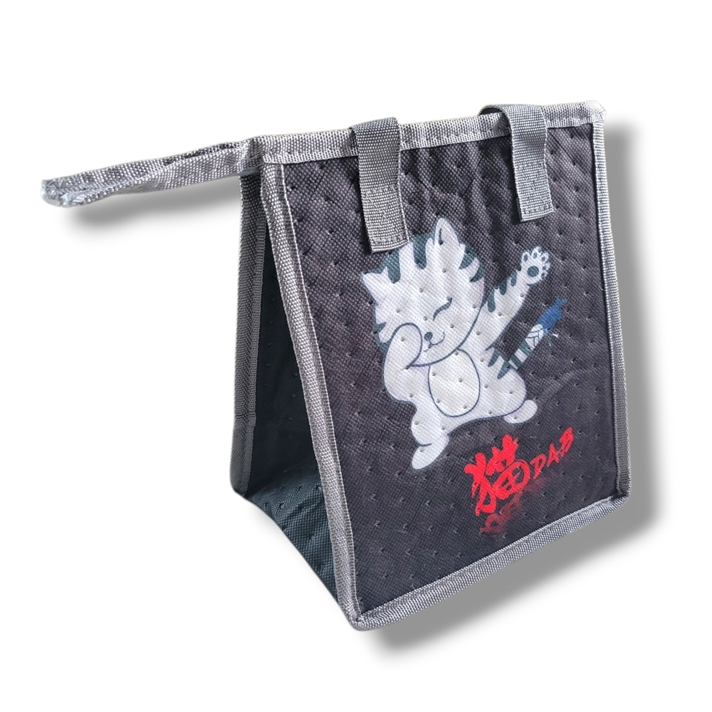 NWT Japanese Dab Cat Black Insulated Reusable Eco-Bag Lunch Bag